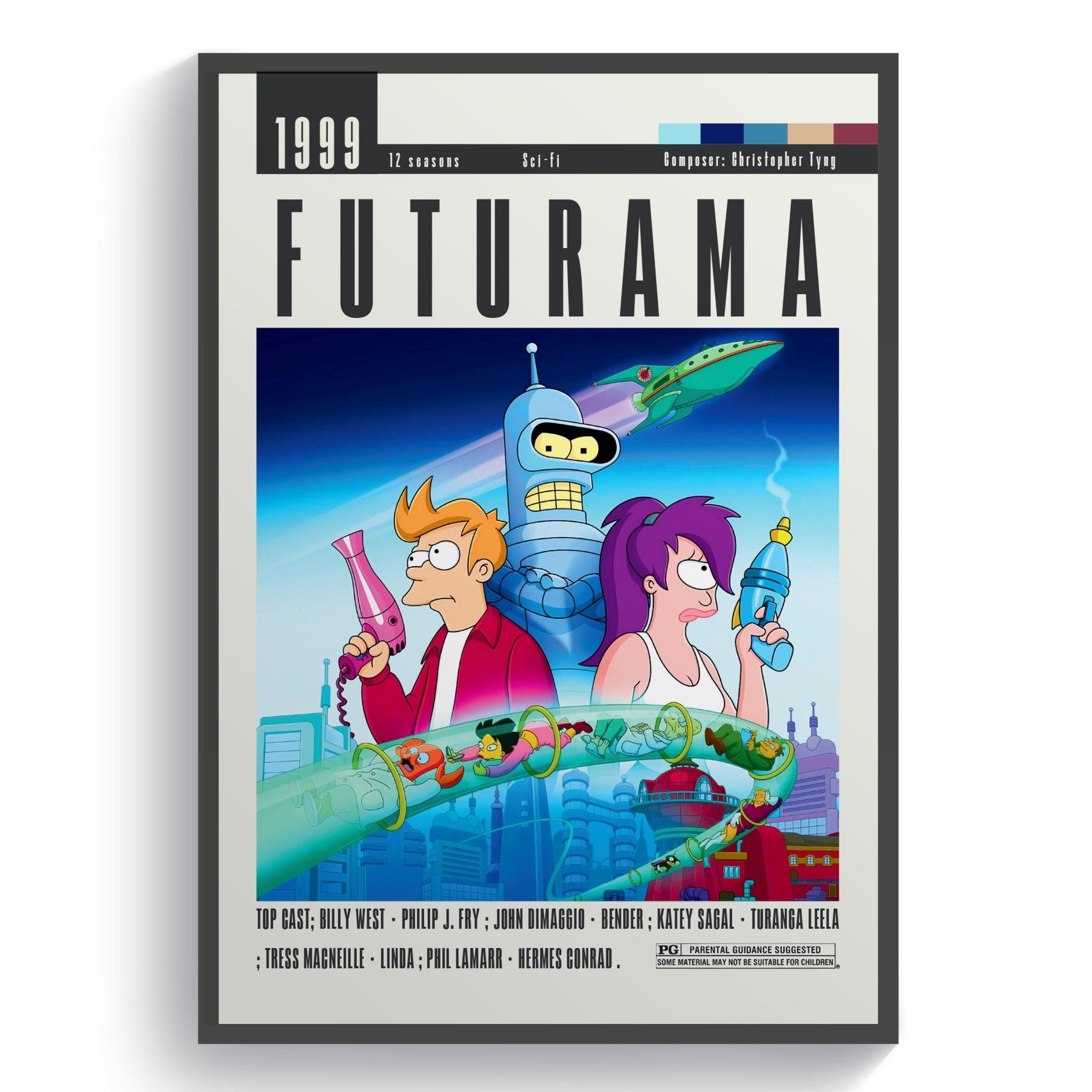 Futurama Tv Serie Posters - 98typesModern Minimal Movies