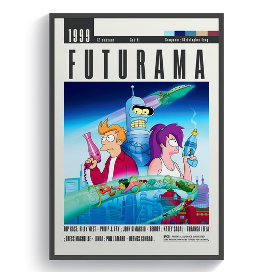 Futurama Tv Serie Posters - 98typesModern Minimal Movies