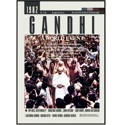 Gandhi Movies 1982 Posters - 98typesModern Minimal Movies