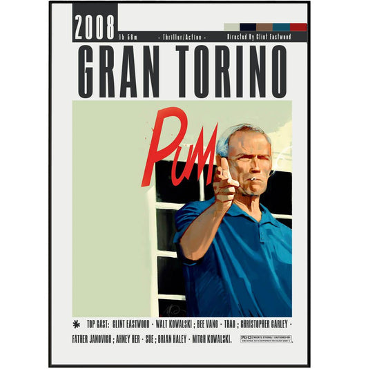 Gran Torino 2008 Film Posters - 98typesModern Minimal Movies