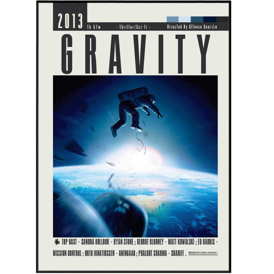 Gravity 2013 Movie Posters - 98typesModern Minimal Movies