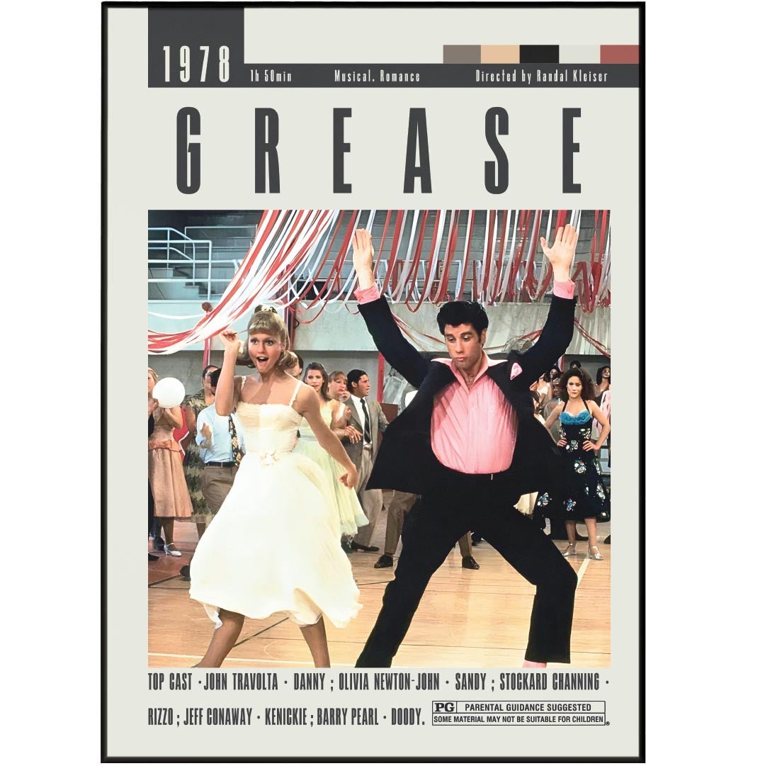 Grease Posters | Randal Kleiser Movies - 98typesModern Minimal Movies