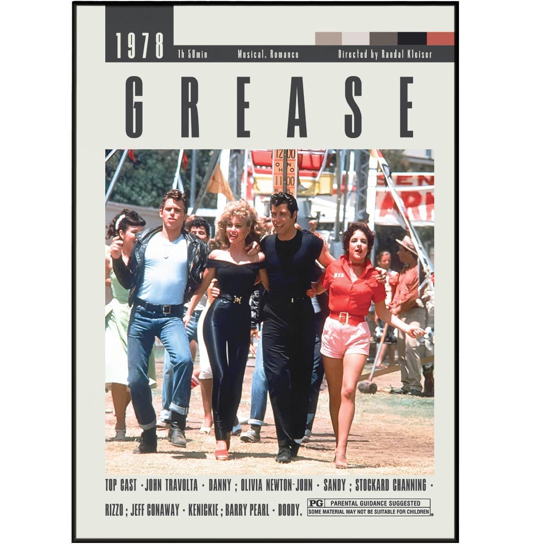 Grease Posters | Randal Kleiser Movies - 98typesModern Minimal Movies