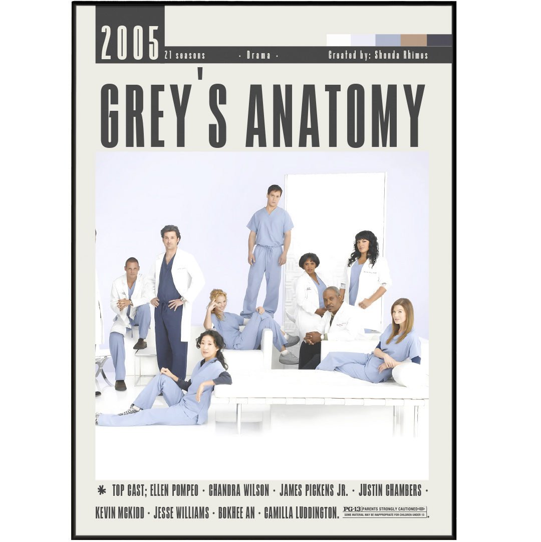 Grey's Anatomy Movie Poster - 98typesModern Minimal Movies