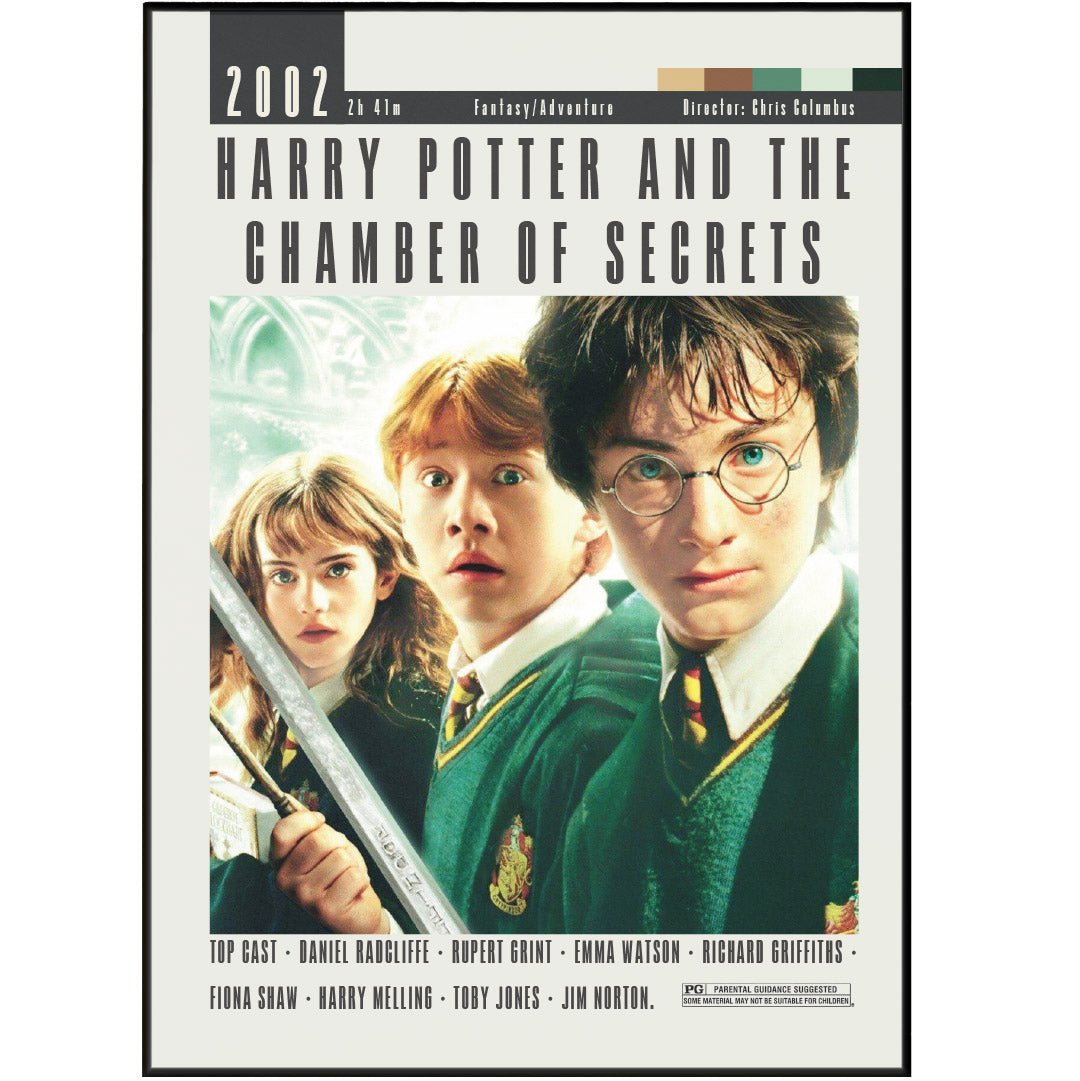 Harry Potter and the Chamber of Secrets Movie Posters - 98typesModern Minimal Movies