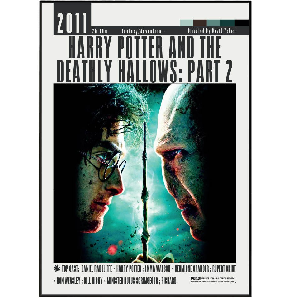 Harry Potter and the Deathly Hallows Part 2 Film Posters - 98typesModern Minimal Movies