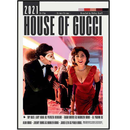 House of Gucci 2021 Films Poster - 98typesModern Minimal Movies