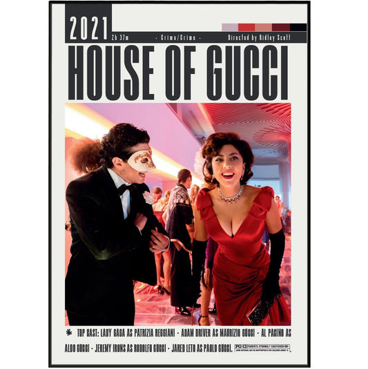 House of Gucci 2021 Films Poster - 98typesModern Minimal Movies