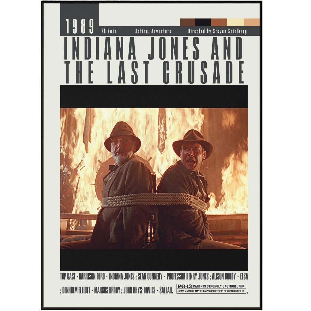 Indiana Jones and the Last Crusade Poster | Steven Spielberg Films - 98typesModern Minimal Movies