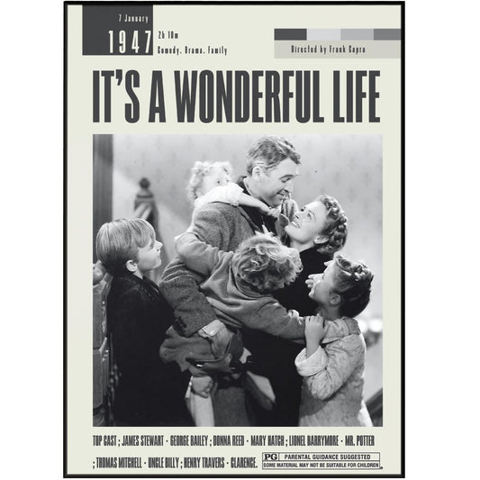 It's a Wonderful Life Poster | Frank Capra Films - 98typesModern Minimal Movies