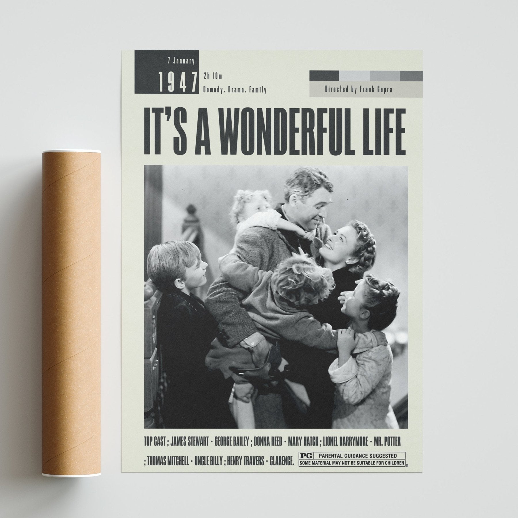 It's a Wonderful Life Poster | Frank Capra Films - 98typesModern Minimal Movies