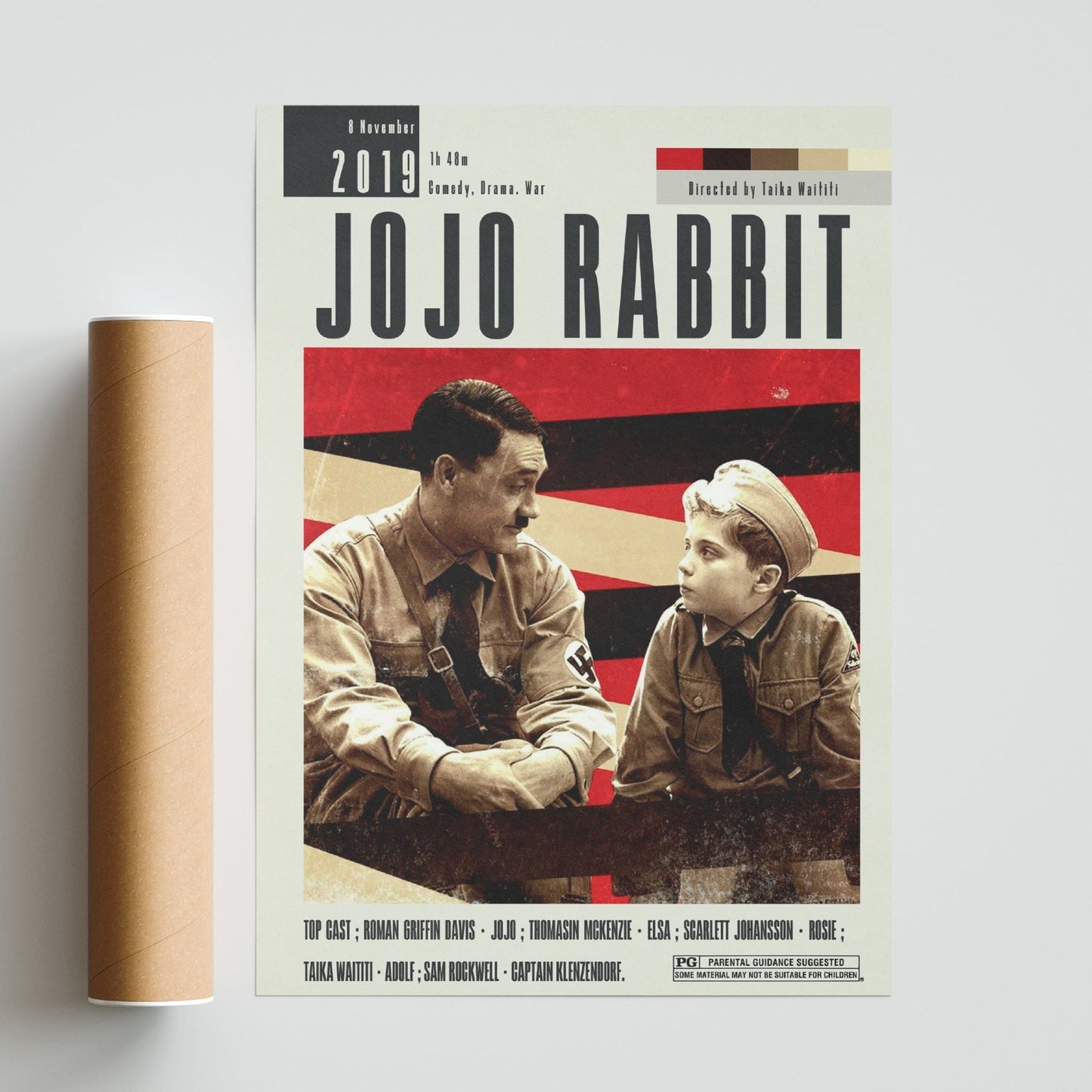 JoJo Rabbit Poster | Taika Waititi Movies - 98typesModern Minimal Movies