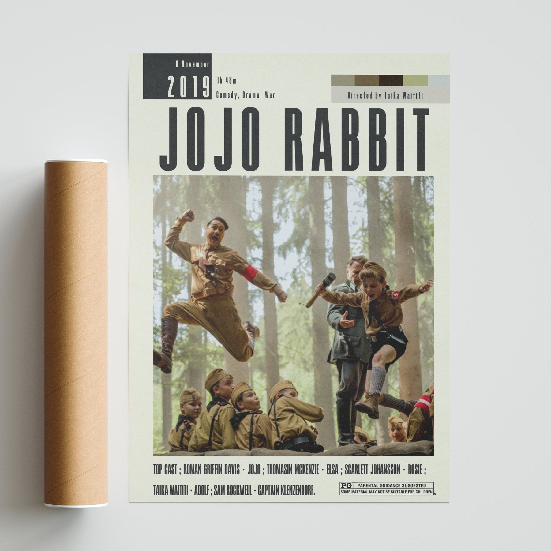 JoJo Rabbit Poster | Taika Waititi Movies - 98typesModern Minimal Movies