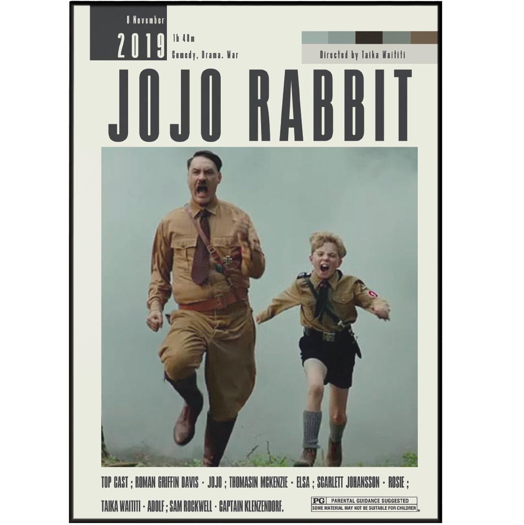 JoJo Rabbit Poster | Taika Waititi Movies - 98typesModern Minimal Movies