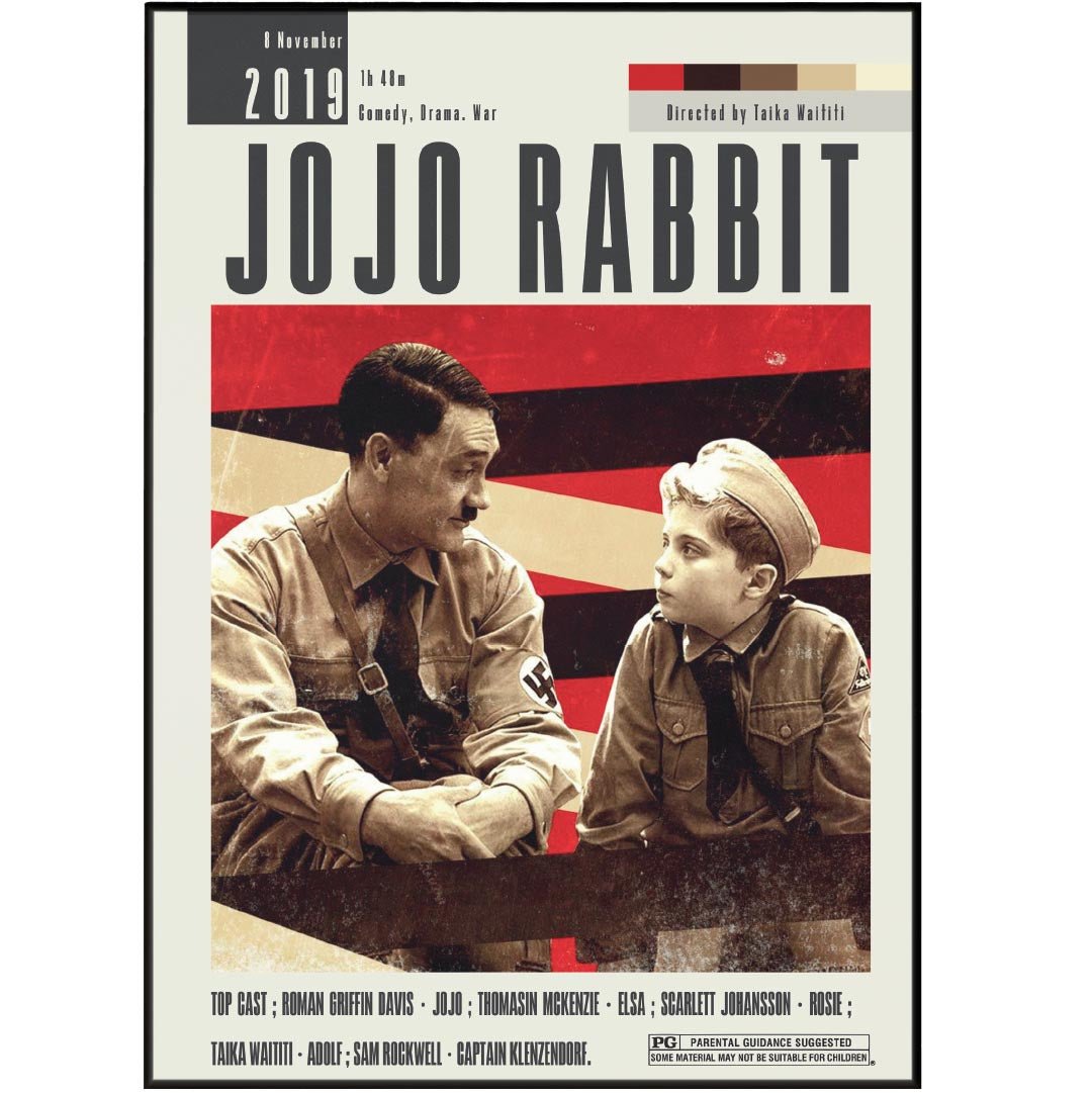 JoJo Rabbit Poster | Taika Waititi Movies - 98typesModern Minimal Movies