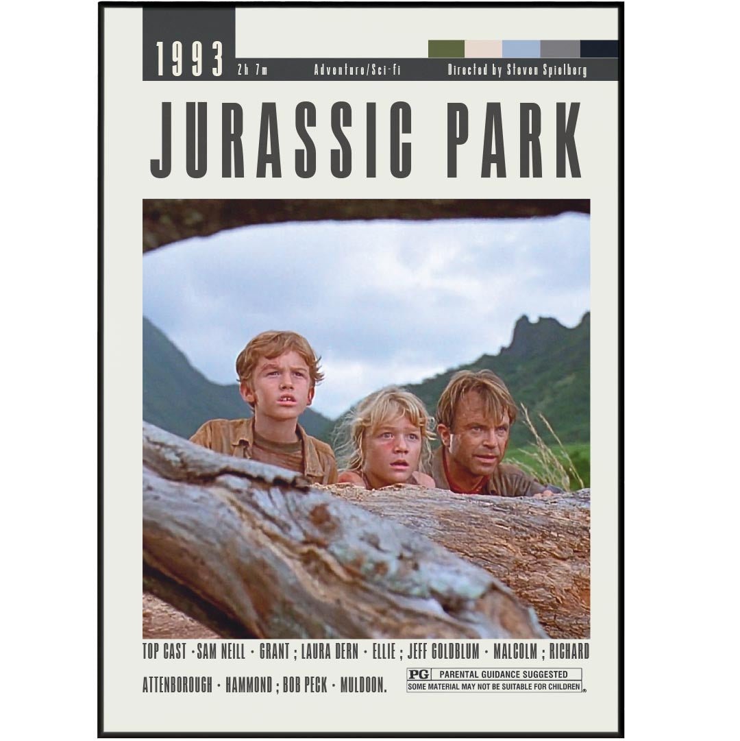 Jurassic Park Poster | Steven Spielberg Movies - 98typesModern Minimal Movies