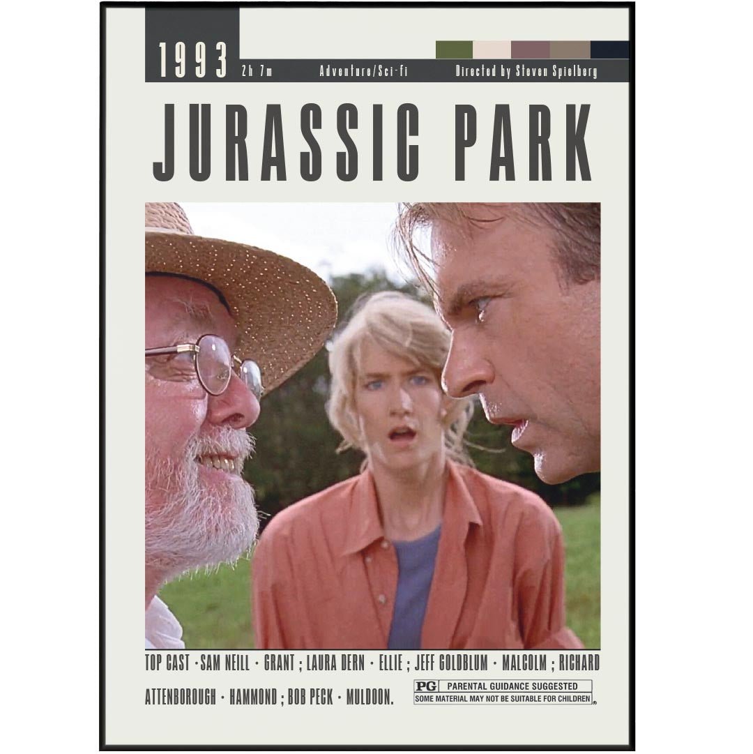 Jurassic Park Poster | Steven Spielberg Movies - 98typesModern Minimal Movies