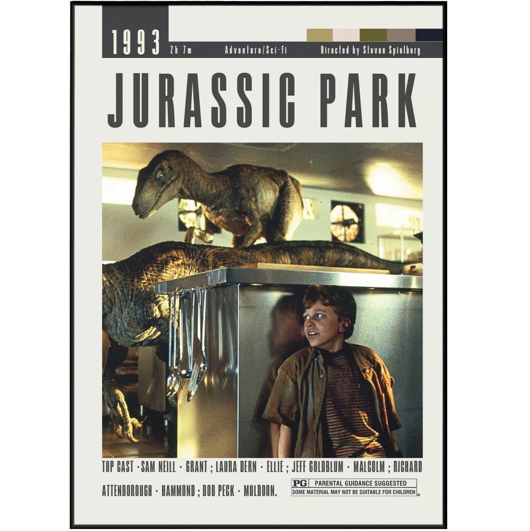 Jurassic Park Poster | Steven Spielberg Movies - 98typesModern Minimal Movies