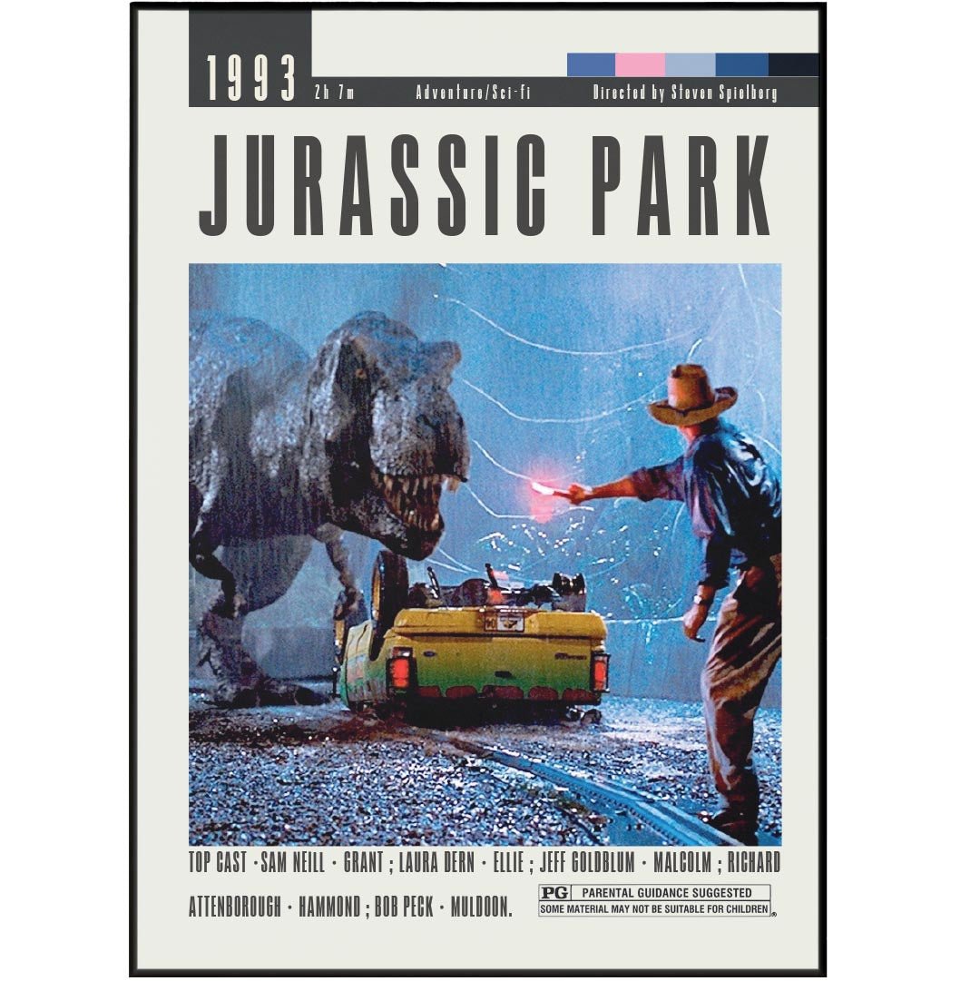 Jurassic Park Poster | Steven Spielberg Movies - 98typesModern Minimal Movies