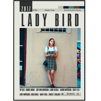 Lady Bird Poster | Greta Gerwig Films - 98typesModern Minimal Movies