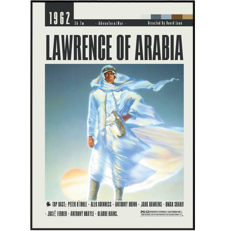 Lawrence of Arabia Movie 1962 Posters - 98typesModern Minimal Movies