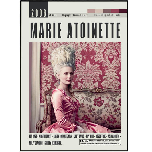 Marie Antoinette Poster | Sofia Coppola Movies - 98typesModern Minimal Movies