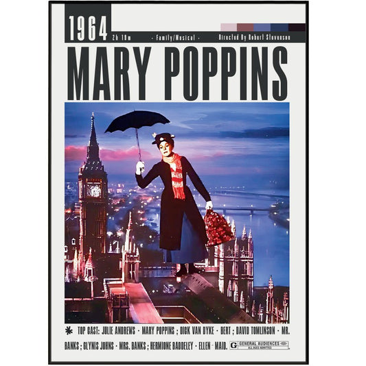 Mary Poppins 1964 Film Poster - 98types