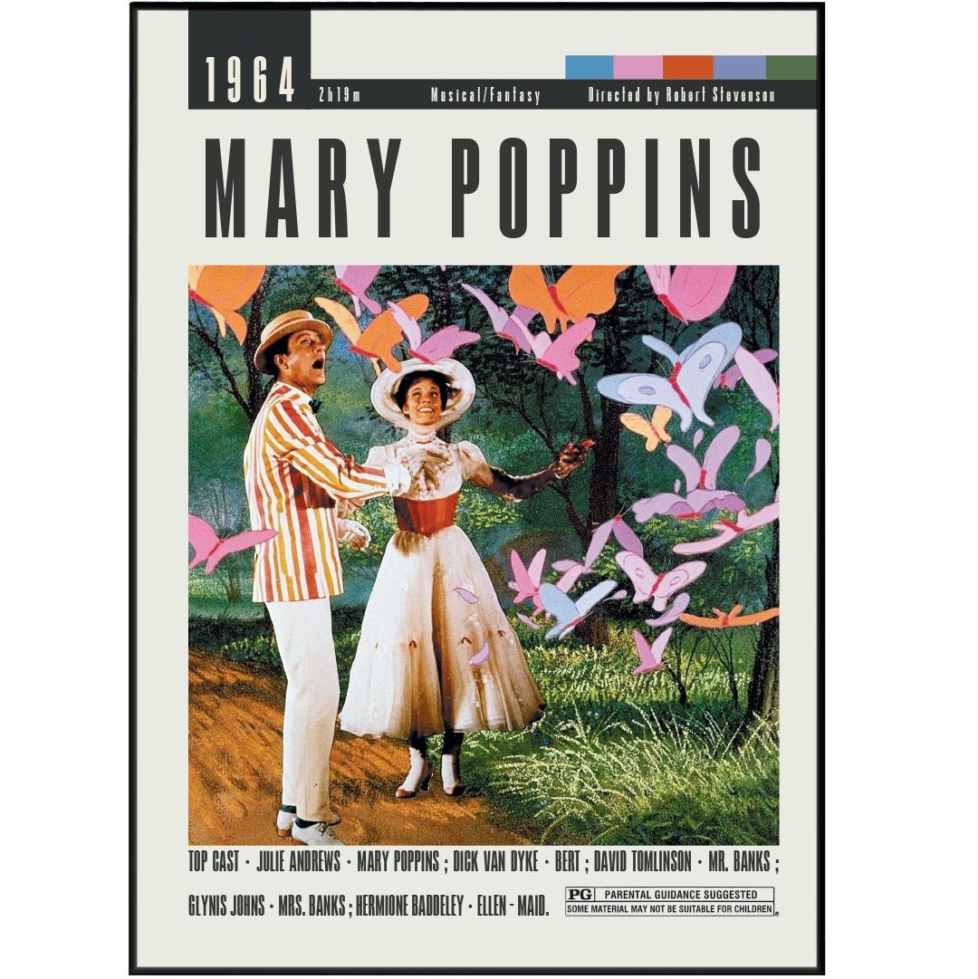 Mary Poppins Posters | Robert Stevenson Movies - 98typesModern Minimal Movies