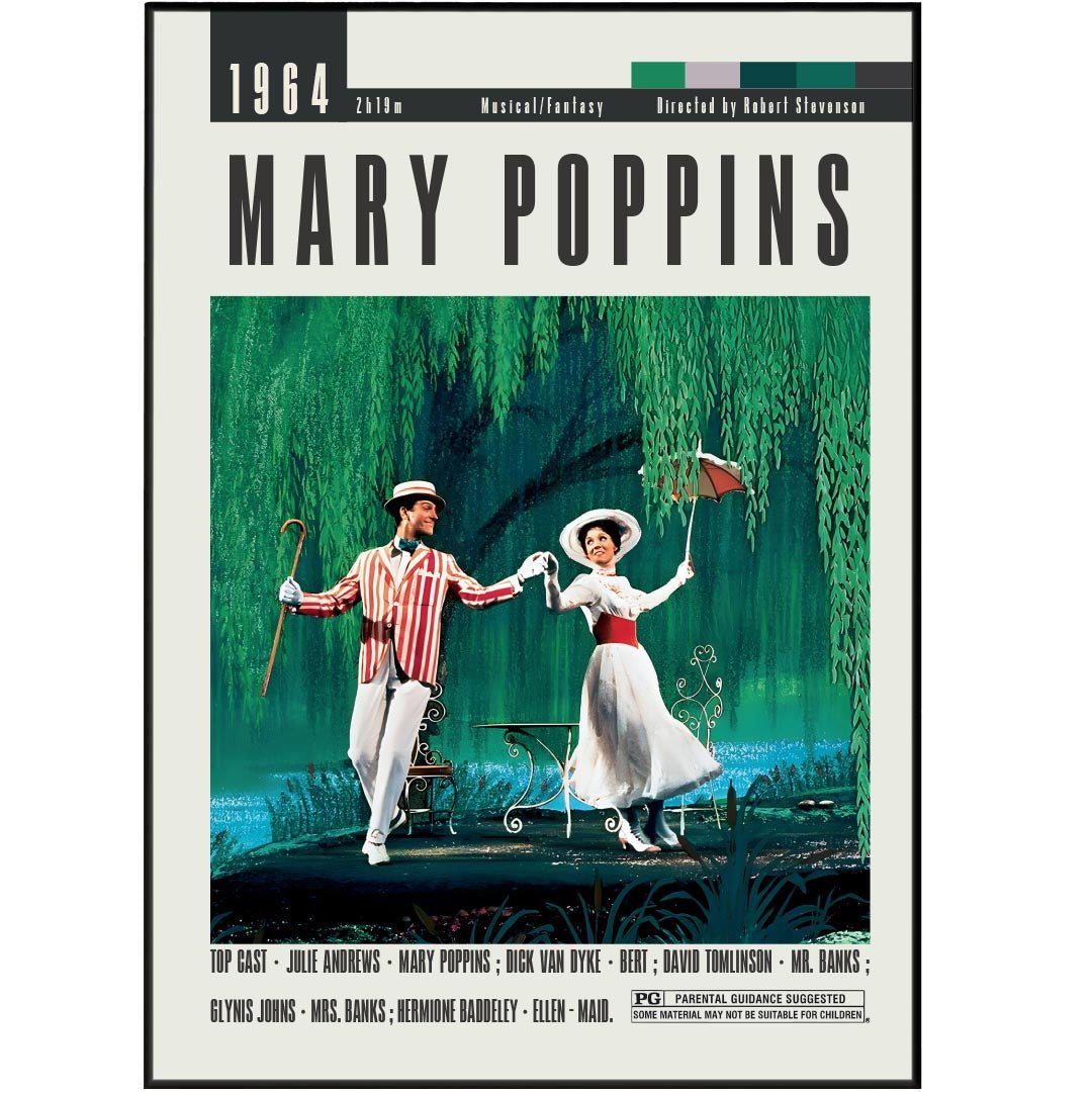 Mary Poppins Posters | Robert Stevenson Movies - 98typesModern Minimal Movies