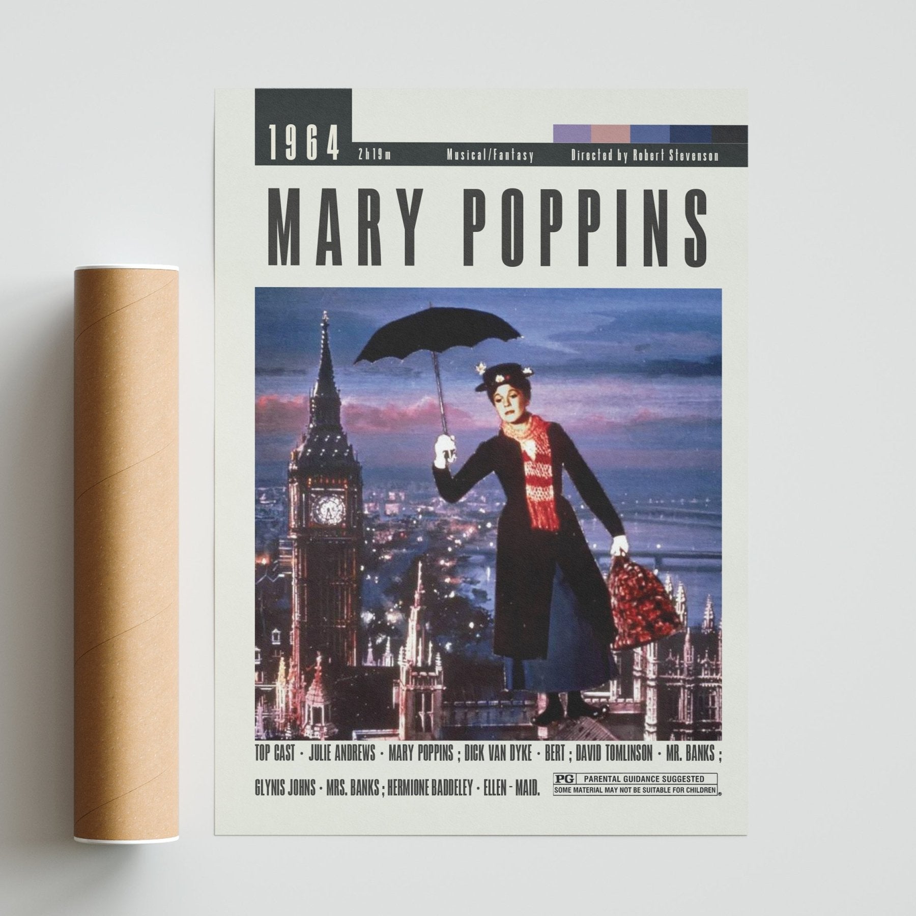 Mary Poppins Posters | Robert Stevenson Movies - 98typesModern Minimal Movies