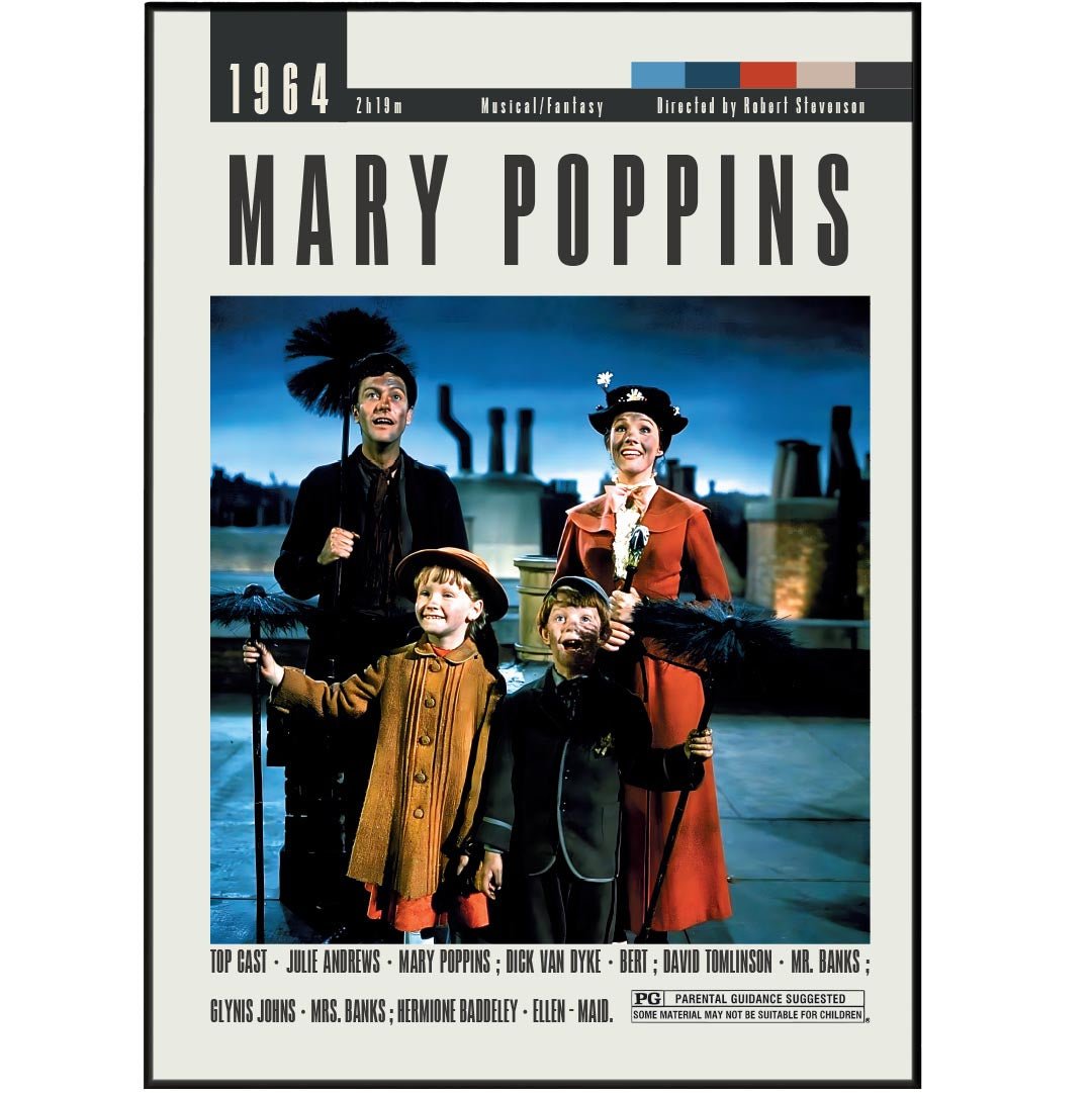 Mary Poppins Posters | Robert Stevenson Movies - 98typesModern Minimal Movies