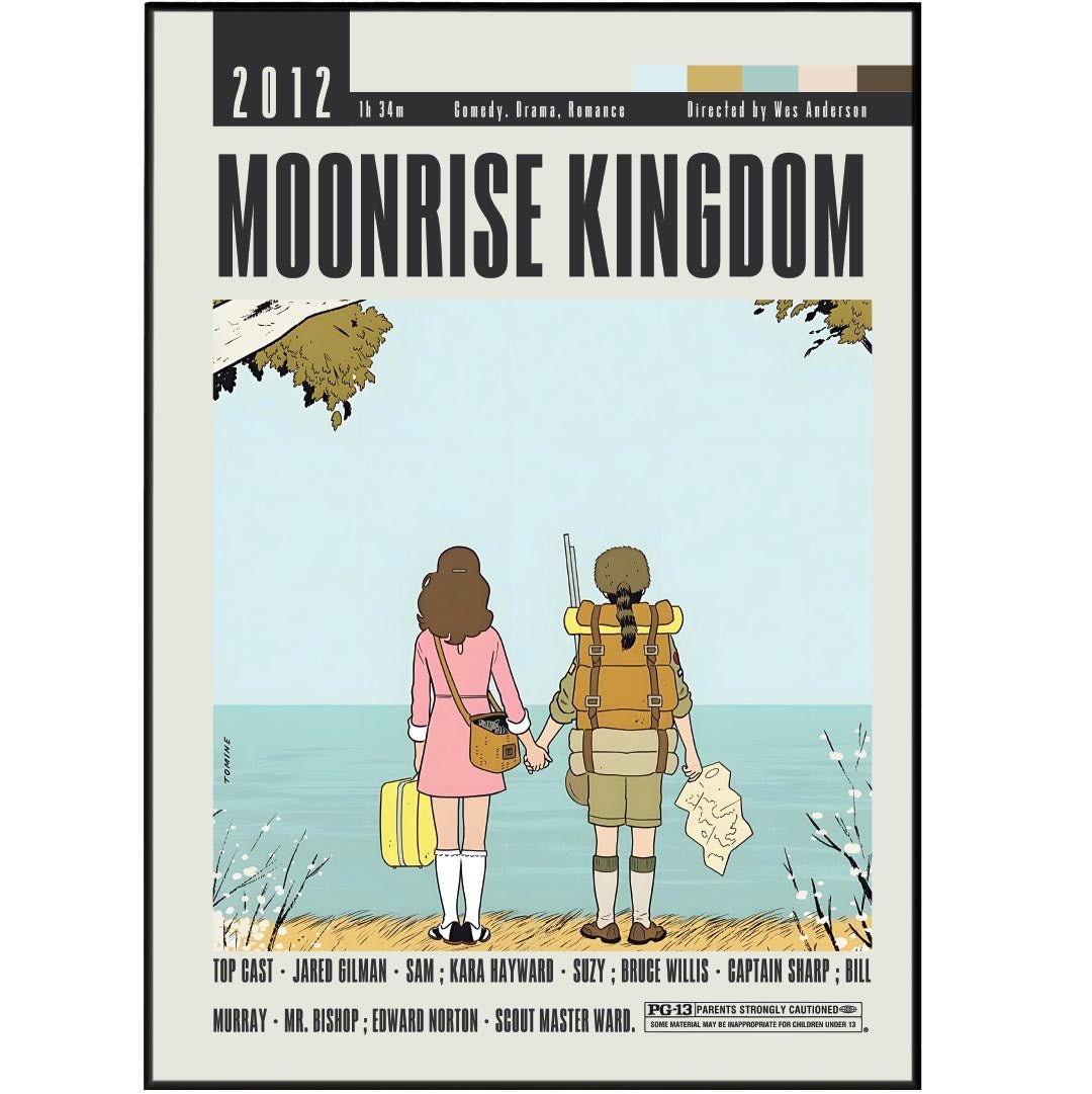 Moonrise Kingdom Poster | Wes Anderson Movies - 98typesModern Minimal Movies