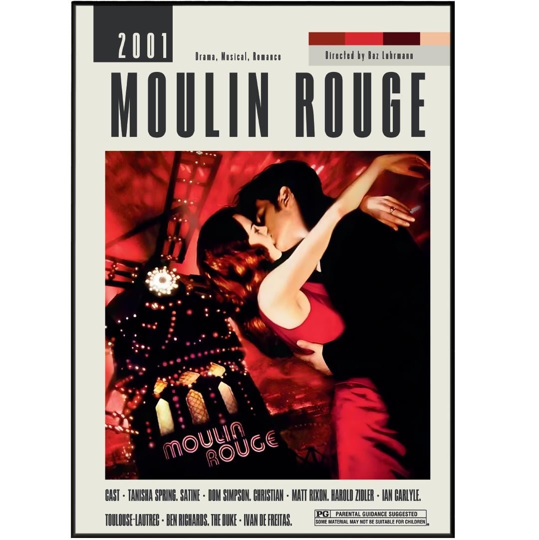 Moulin Rouge Poster | Baz Luhrmann Films - 98typesModern Minimal Movies