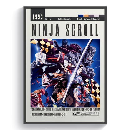 Ninja Scroll Movie | Classic Anime Film Posters - 98typesModern Minimal Movies