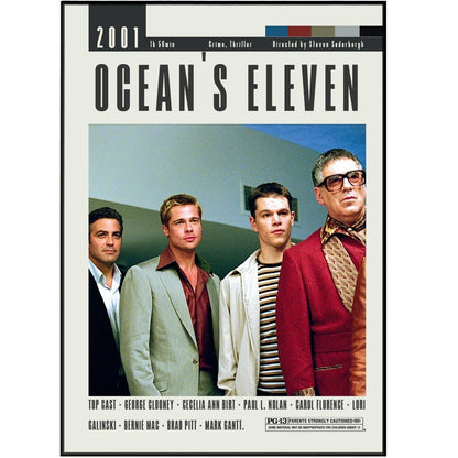 Ocean's Eleven Poster | Steven Soderbergh Movies - 98typesModern Minimal Movies