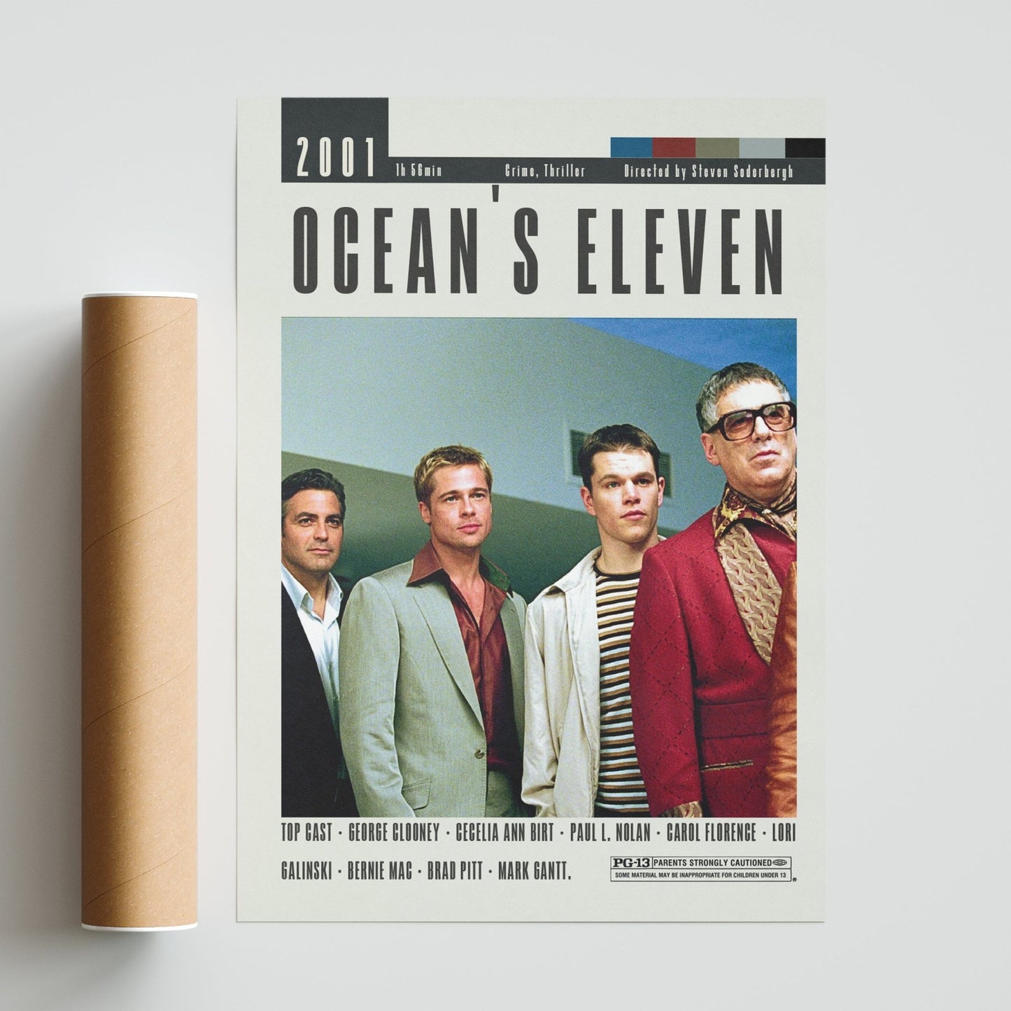 Ocean's Eleven Poster | Steven Soderbergh Movies - 98typesModern Minimal Movies