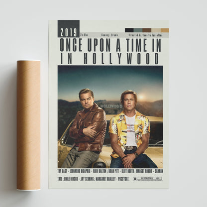 Once Upon a Time in Hollywood Poster | Quentin Tarantino Movies - 98typesModern Minimal Movies