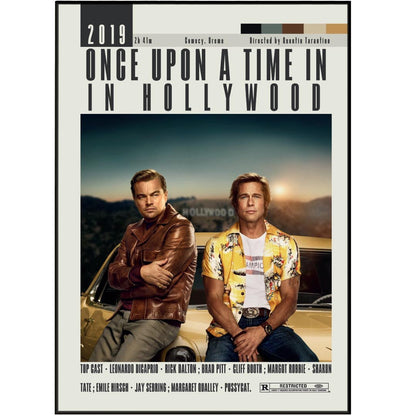 Once Upon a Time in Hollywood Poster | Quentin Tarantino Movies - 98typesModern Minimal Movies