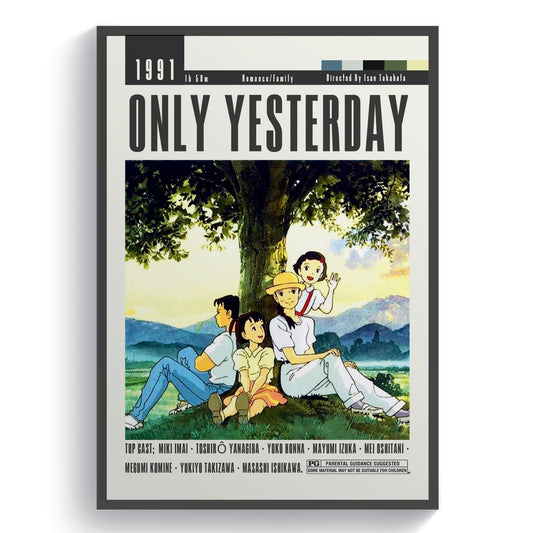 Only Yesterday Poster Movies - 98typesModern Minimal Movies