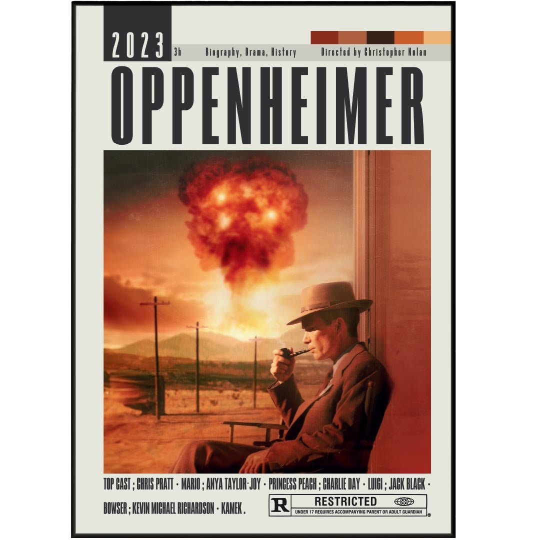 Oppenheimer Poster | Christopher Nolan Movie - 98typesModern Minimal Movies