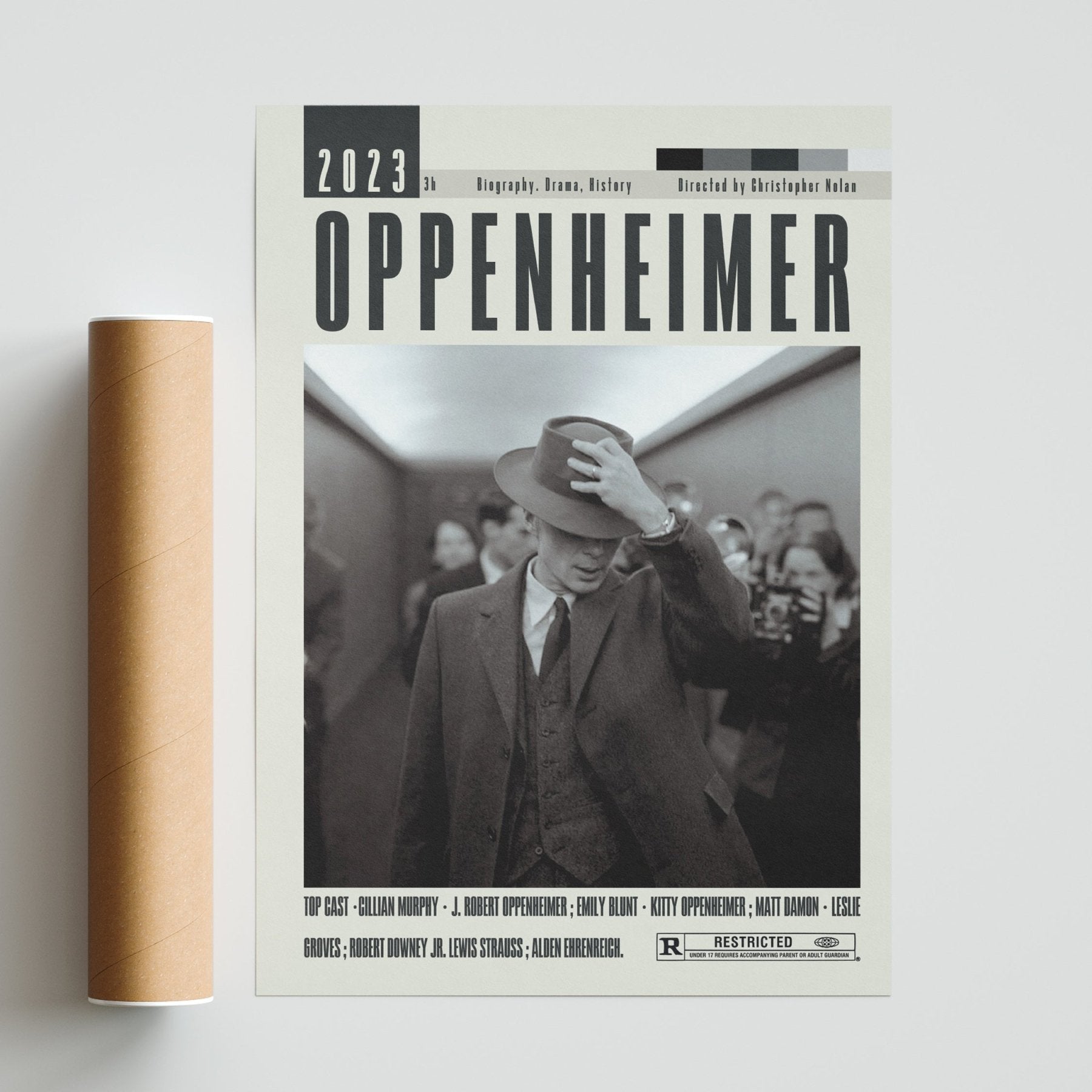 Oppenheimer Poster | Christopher Nolan Movie - 98typesModern Minimal Movies