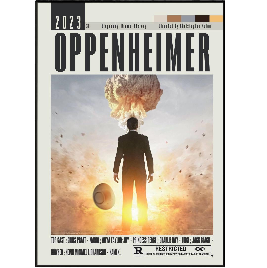 Oppenheimer Poster | Christopher Nolan Movie - 98typesModern Minimal Movies