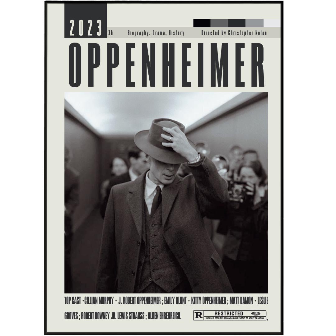 Oppenheimer Poster | Christopher Nolan Movie - 98typesModern Minimal Movies