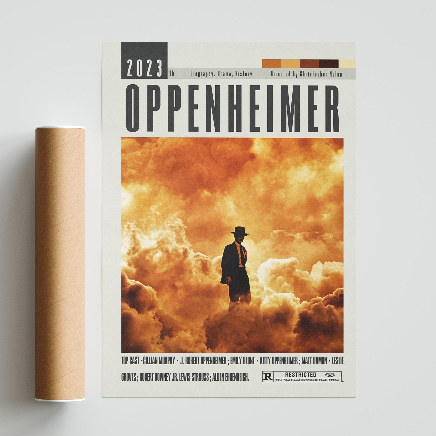 Oppenheimer Poster | Christopher Nolan Movie - 98typesModern Minimal Movies