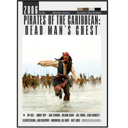 Pirates of the Caribbean Dead Man's Chest 2006 Movie Posters - 98typesModern Minimal Movies