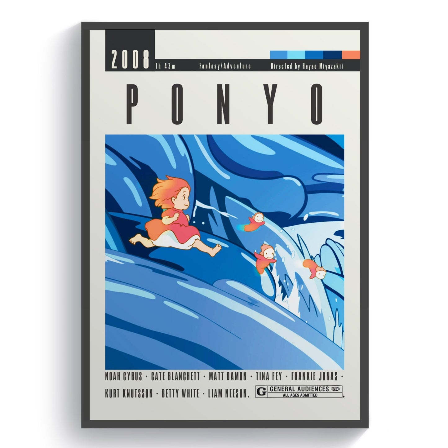 Ponyo Movie | Classic Anime Film Posters - 98typesModern Minimal Movies