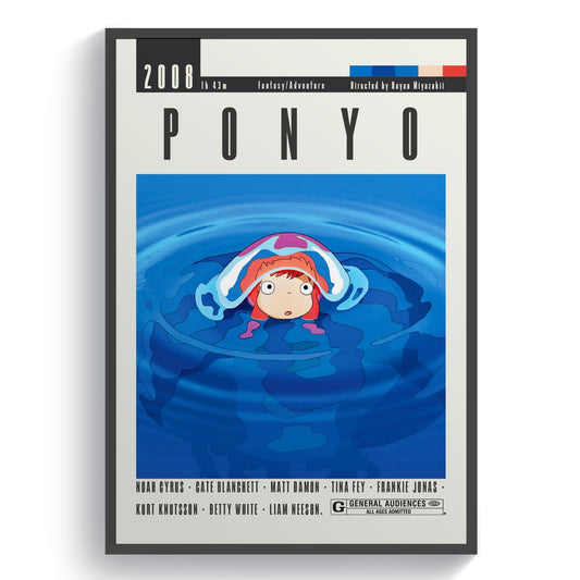 Ponyo Movie | Classic Anime Film Posters - 98typesModern Minimal Movies