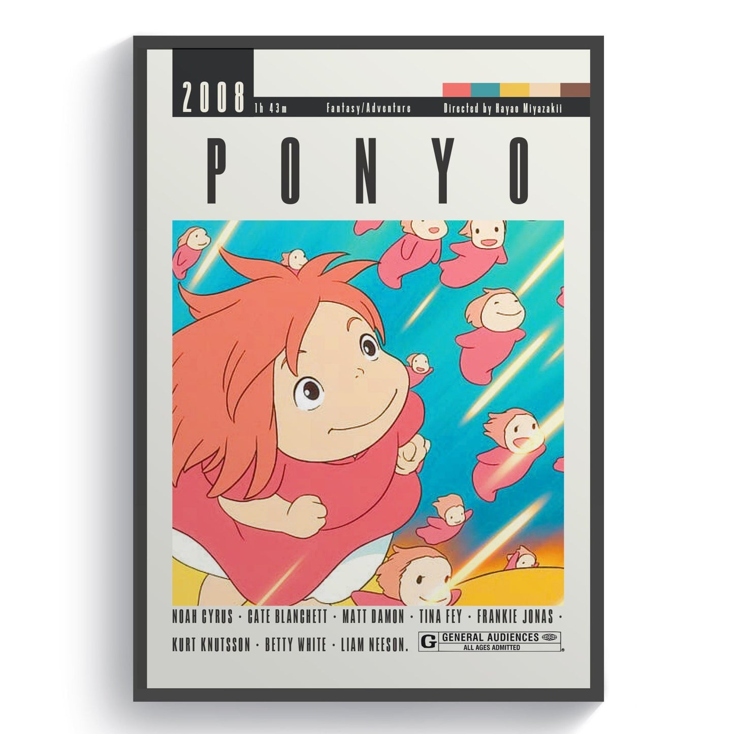 Ponyo Movie | Classic Anime Film Posters - 98typesModern Minimal Movies