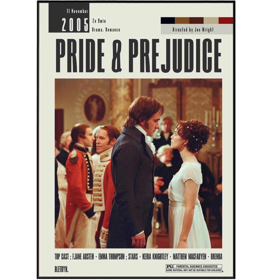 Pride & Prejudice Poster | Joe Wright Movies - 98typesModern Minimal Movies