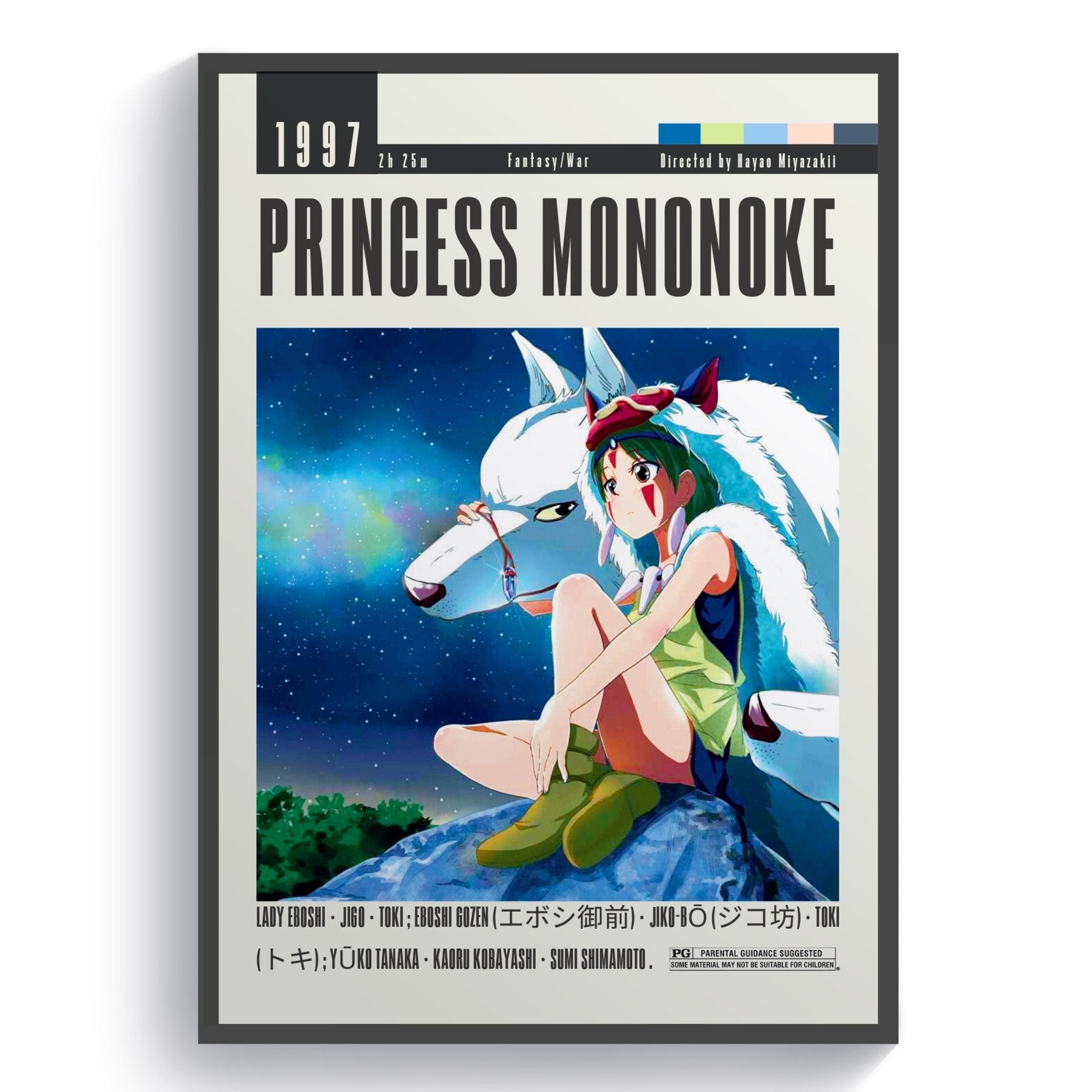 Princess Mononoke Movie | Classic Anime Film Posters - 98typesModern Minimal Movies